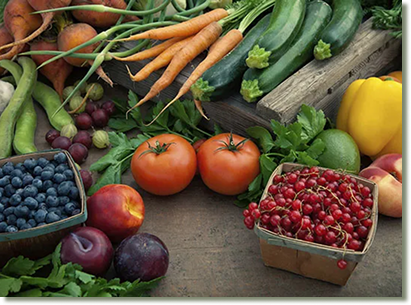 Table with a variety of peppers